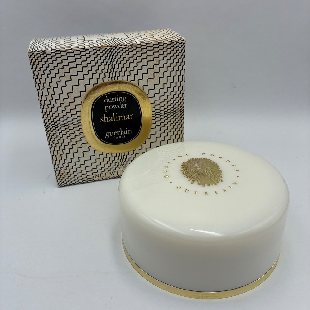 New Vintage Guerlain Shalimar Dusting Powder 8oz with Original Box 1967 Zig Zag